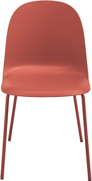 Zestaw 2 nowoczesnych krzeseł „Leandro” z czerwonego polipropylenu z metalową ramą cm 45x50 82h