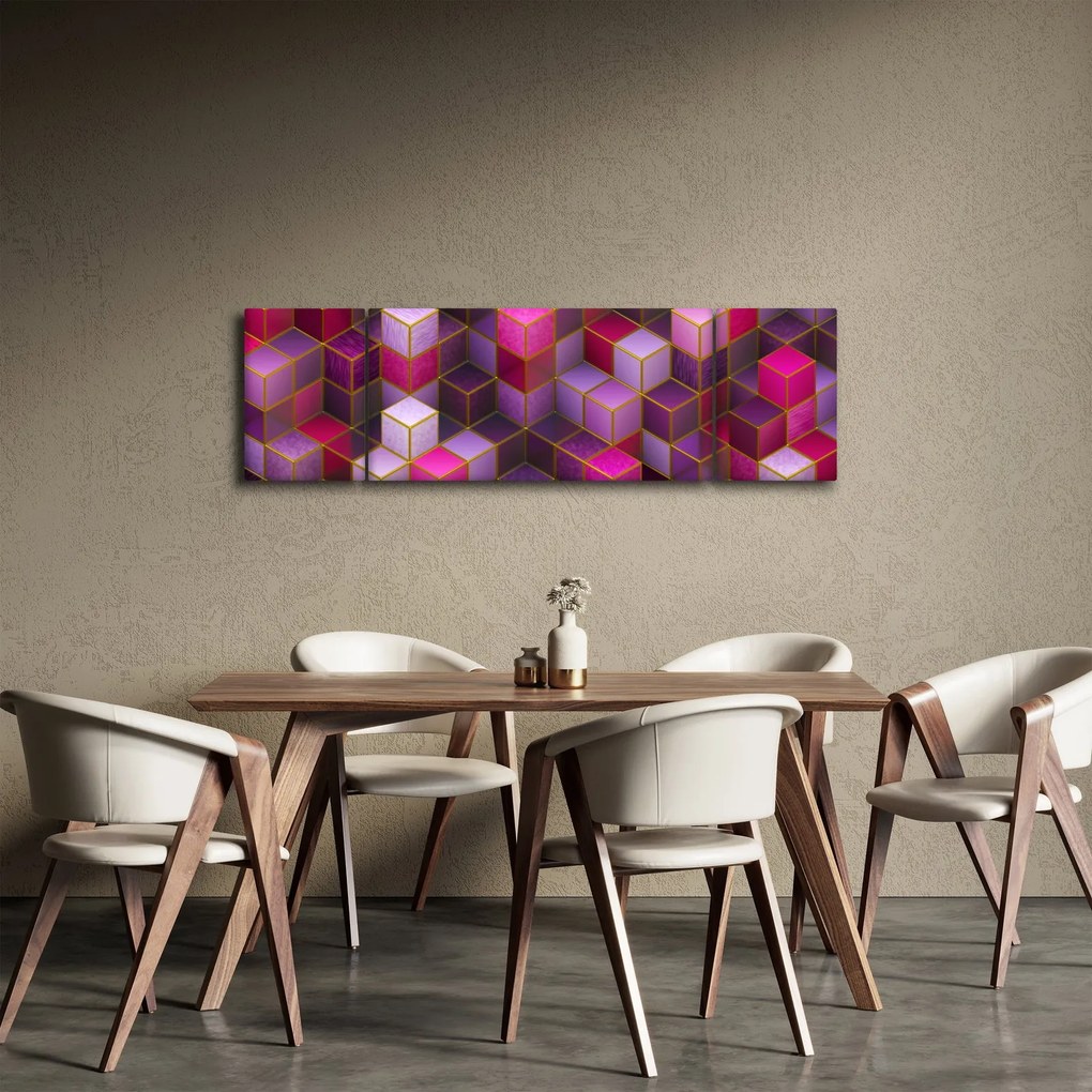 Obraz fioletowych kostek (170x50 cm)