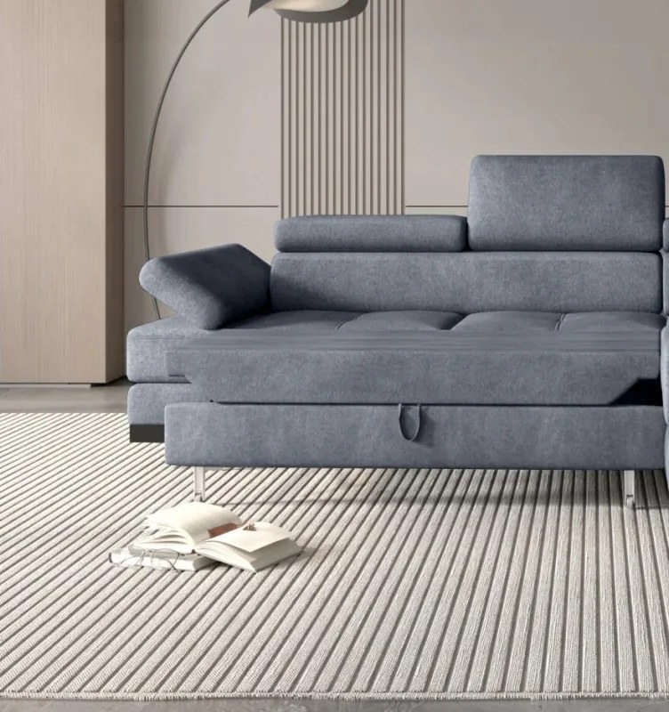 Narożnik EMPORIO L Prawostronny z funkcją spania Prawostronny w ktaninie SERENO 694 WERSAL