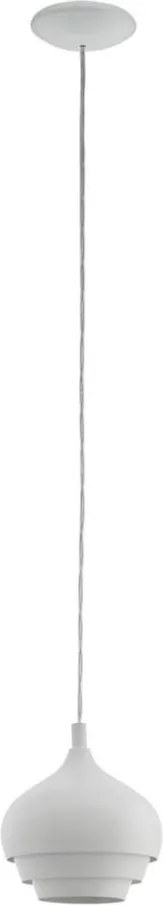 Eglo 97212 - Lampa wisząca na przewodzie CAMBORNE 1xE27/60W/230V biała śr. 190 mm