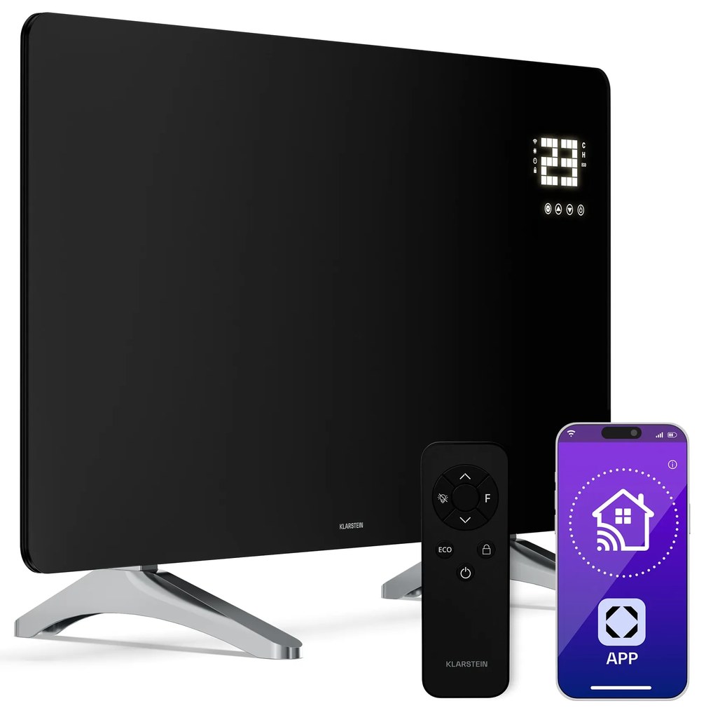 Klarstein Wonderglass Smart 480W 57,6x90cm Panel na podczerwień Czarny