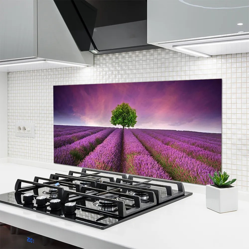 Panel Szklany Samotne Drzewo na Łące