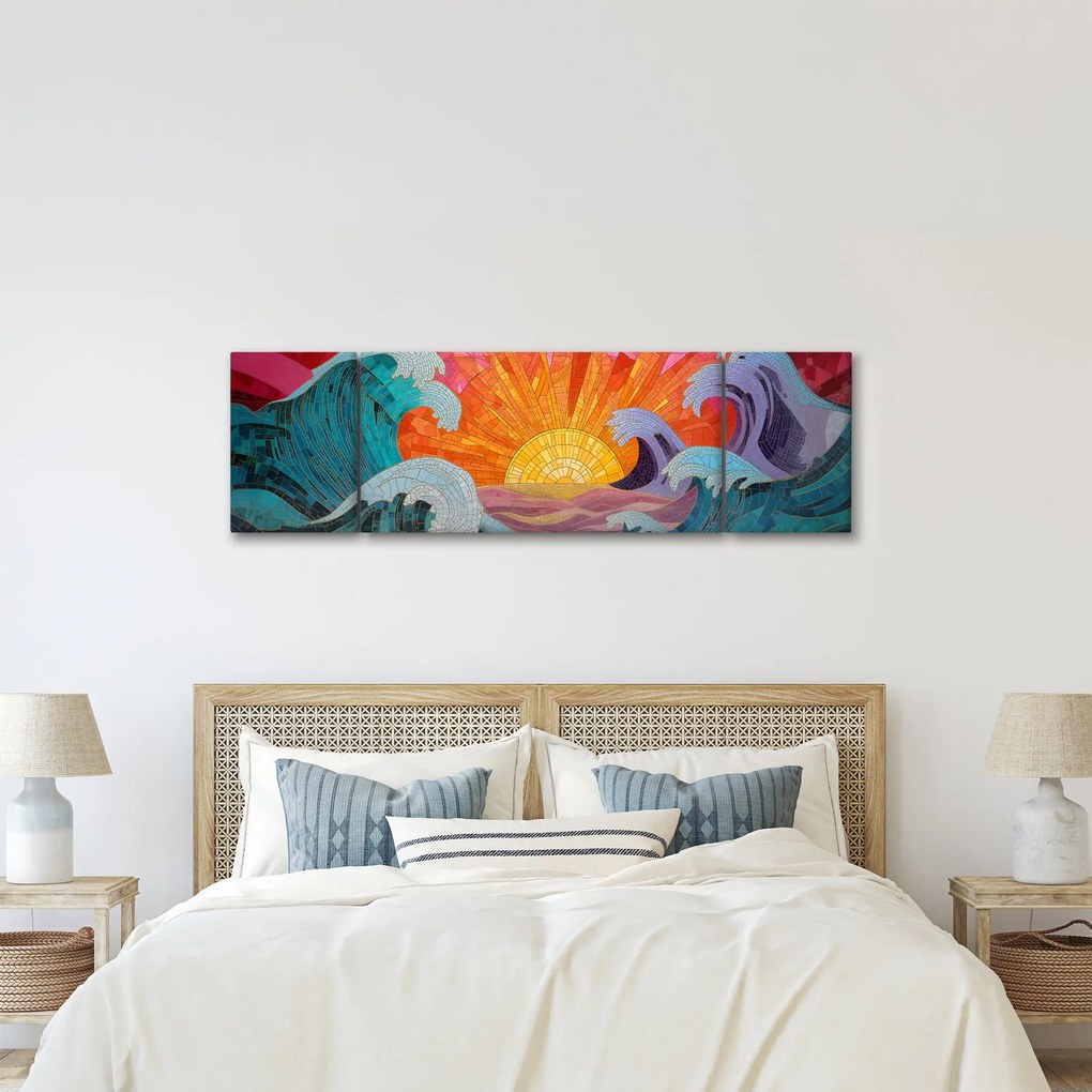 Obraz - Mozaika fal (170x50 cm)