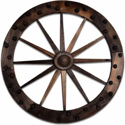 Koło drewniane - stylowa rustykalna dekoracja 90 cm
