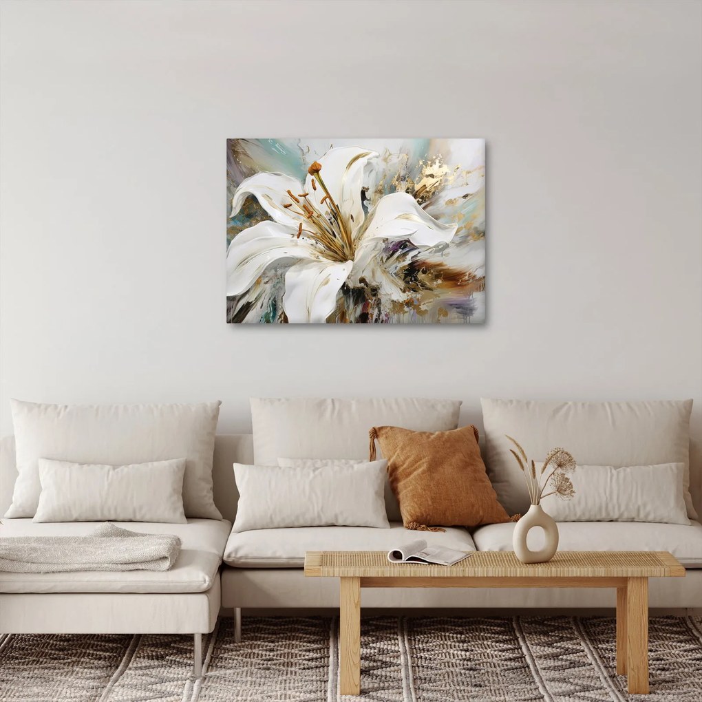 Obraz - Abstrakcja z lilią (70x50 cm)