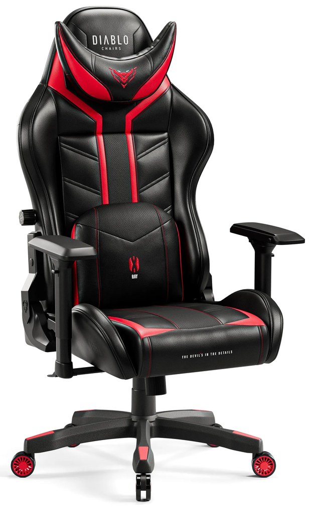 Fotel gamingowy Diablo X-Ray 2.0 Normal Size, czarno-czerwony