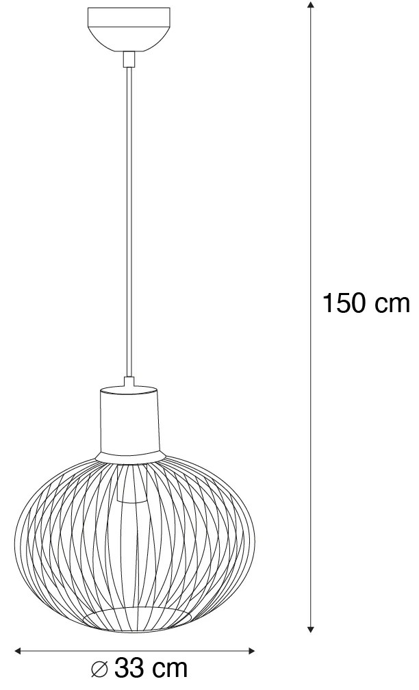 Nowoczesna lampa wisząca z drutu czarna z beżowym kolorem 33 cm - Gila