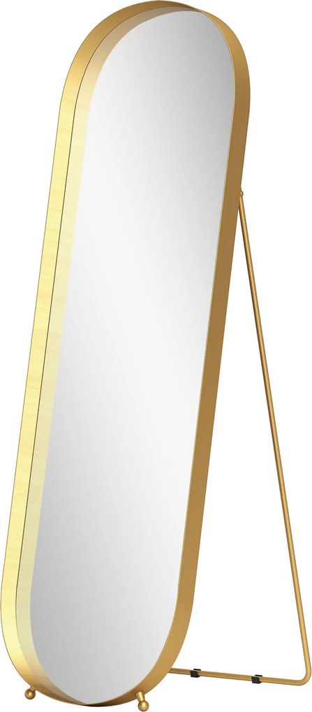 HOMCOM Lustro całego ciała z ramą metalową, 160 x 50 cm, złota rama, do salonu, sypialni