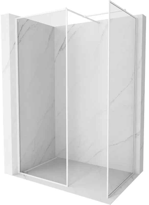Mexen Kioto-XF ścianka prysznicowa Walk-in z ramką 120 x 70 cm, transparent 10 mm, biała - 800-120-202-04-20-070-XF