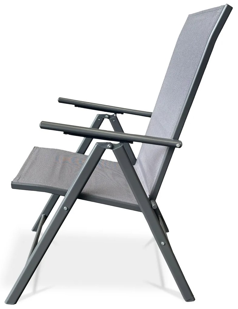 Autronic Krzesło ogrodowe metal, tekstyl, szary, AZC-S1 116 GREY