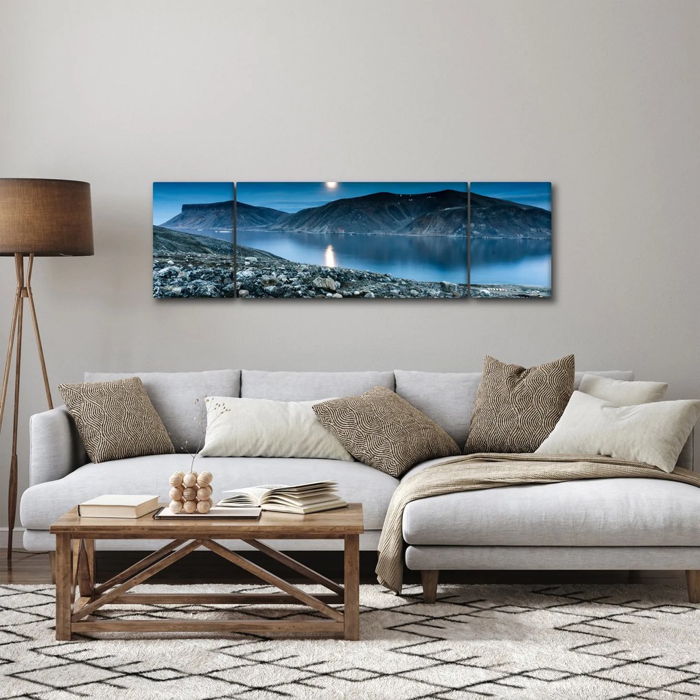 Obraz nocnego krajobrazu, Islandia (170x50 cm)