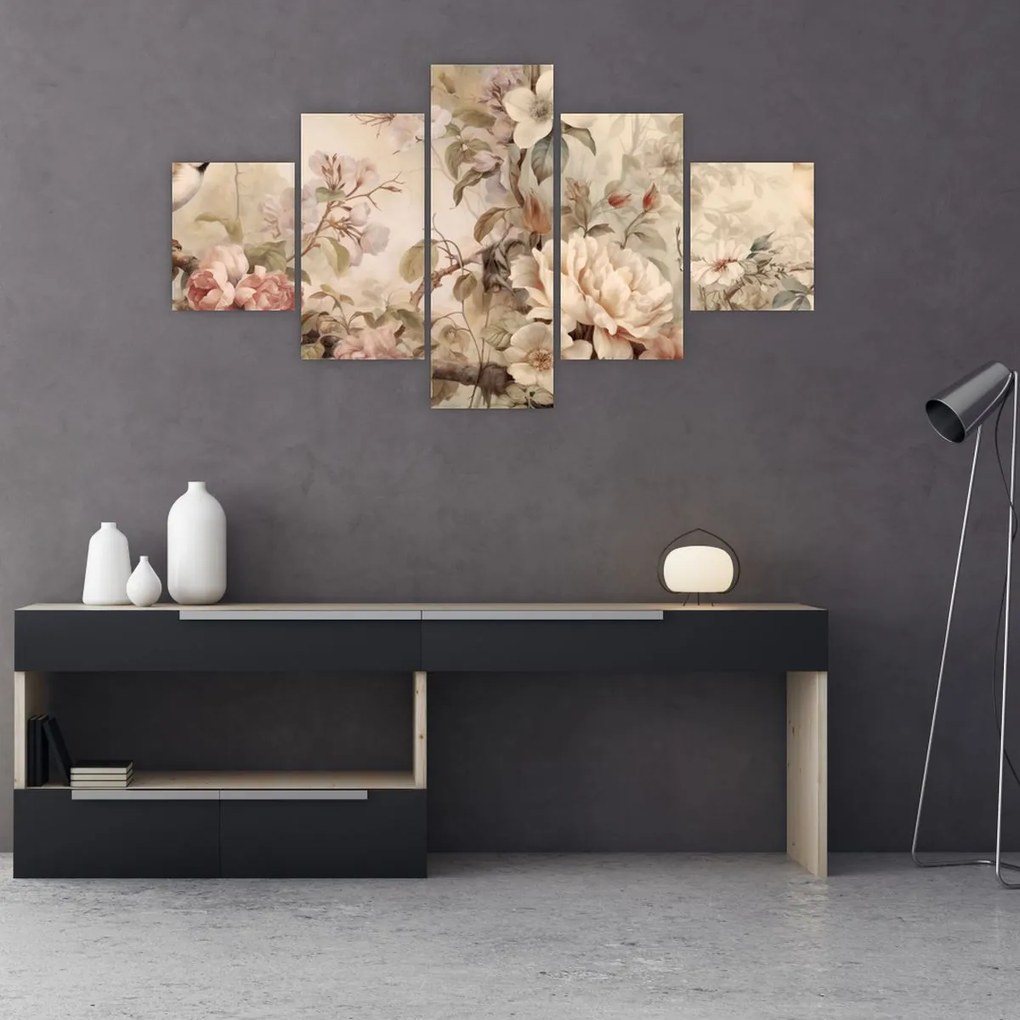 Obraz - Obraz ptaka w stylu vintage (125x70 cm)