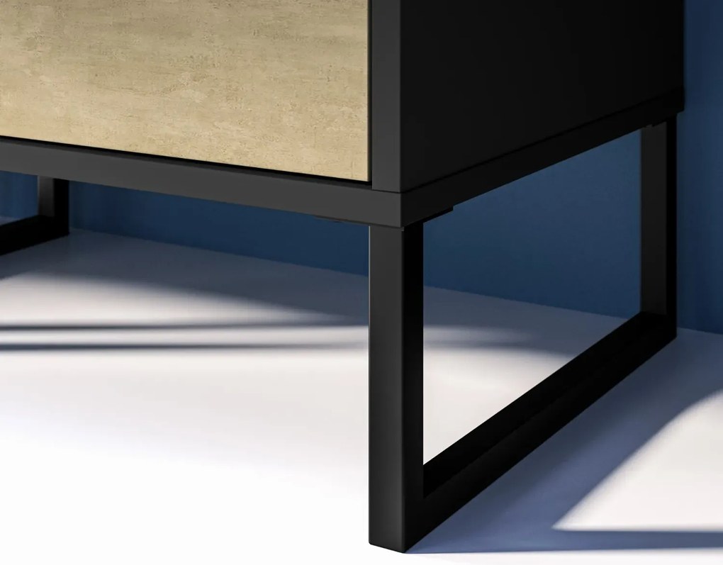 Regał wysoki COLIN 03 dąb złoty craft/czarny ML MEBLE