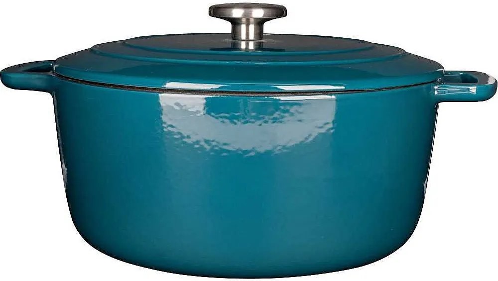 Emaliowany garnek żeliwny COSY & TRENDY FONTESTIC Ø28 cm 6,15 L na wszystkie rodzaje kuchenek, indukcja Głęboki niebieski