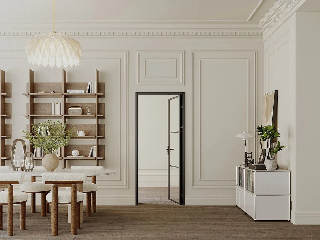 Drzwi kompletne dwustronne z aluminium i szkła hartowanego - wys. 204 x szer. 73 cm - MASERU