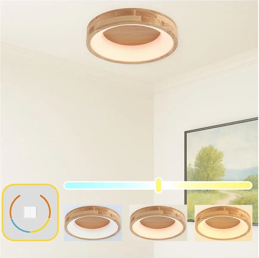 Brilagi-LED Lampa sufitowa FALCON WOOD LED/30W/230V 3000/4000/6000K 45 cm drewno