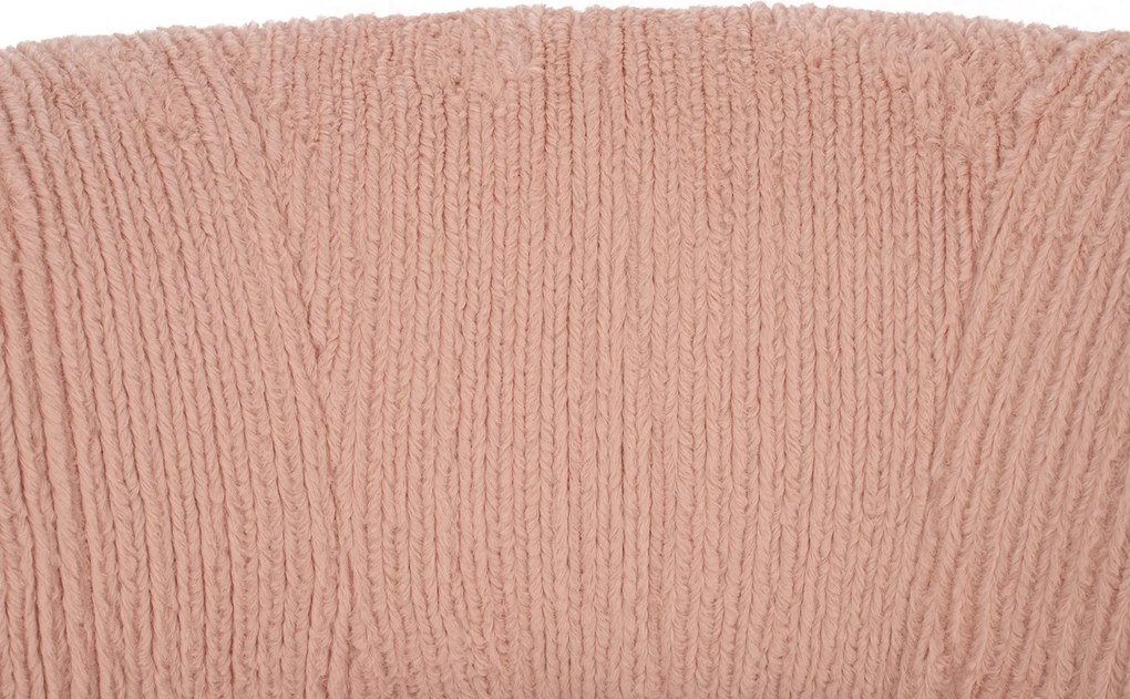 Designerski fotel wypoczynkowy z pluszu Teddy Low różowy