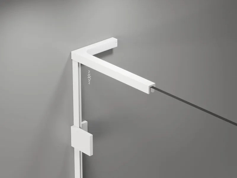 Mexen Lunar L ścianka prysznicowa Walk-in lewa 90 x 200 cm, transparent 8 mm, biała - 830L-090-000-20-00-L