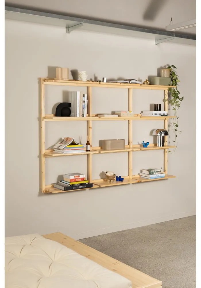 Regał ścienny z litego drewna sosnowego w naturalnym kolorze 192x127 cm Groove – Karup Design