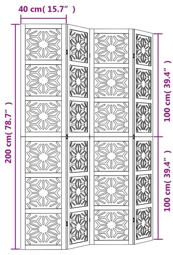 4 Panelowy Parawan Pokojowy S9-E24