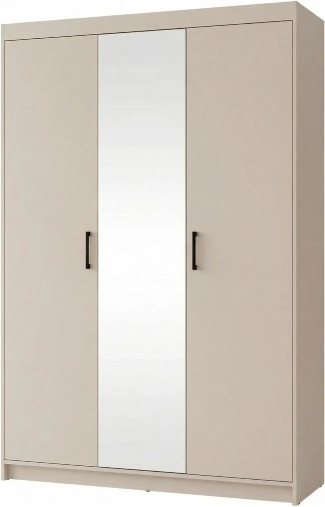 Kaszmirowa trzydrzwiowa szafa z lustrem na ubrania L0-T10