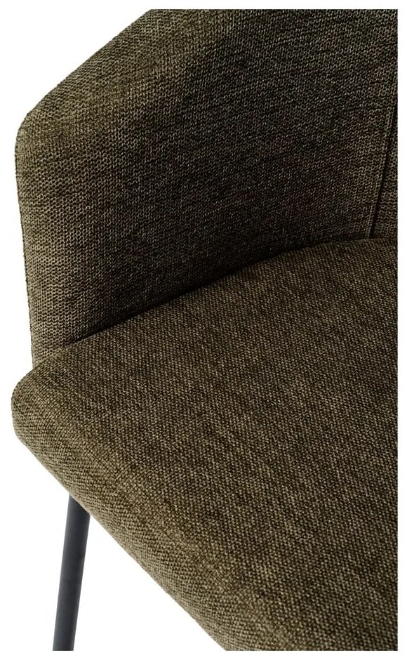 Tapicerowany fotel jadalniany z podłokietnikami w kolorze khaki Easton – Unique Furniture