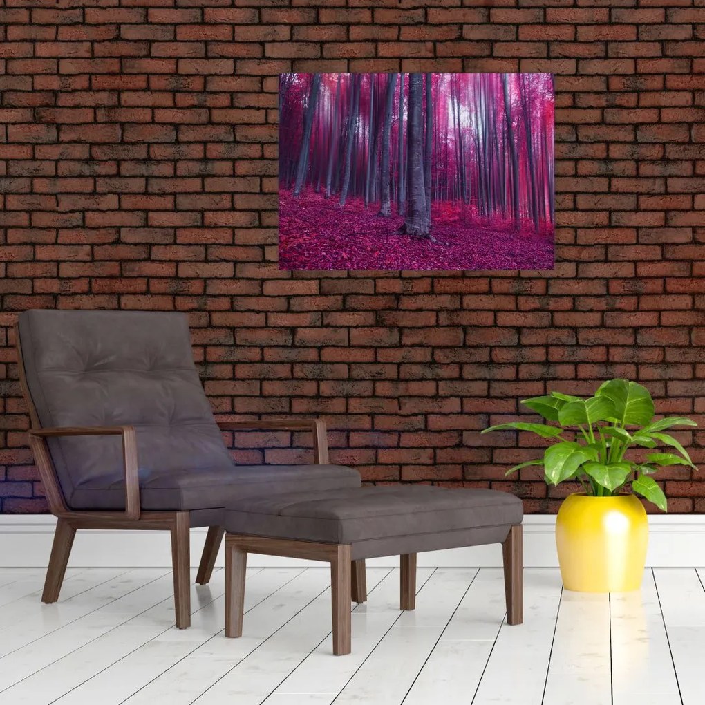 Obraz różowego lasu (70x50 cm)
