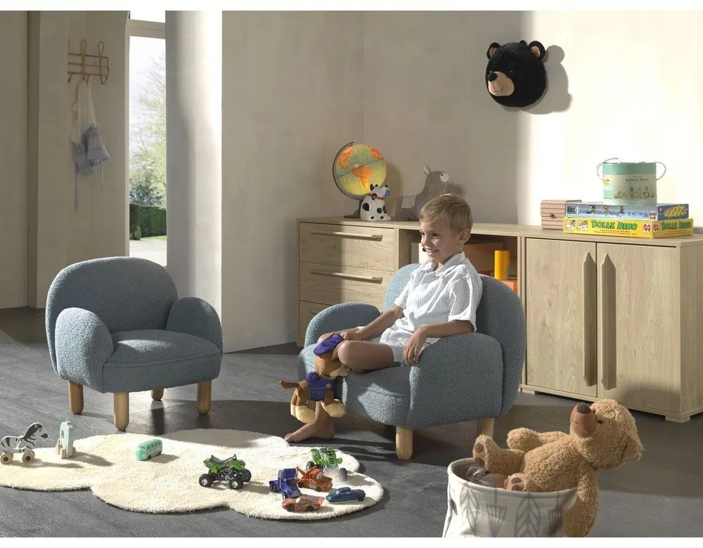 Beżowa sofa dla dzieci z materiału bouclé 89 cm Rocky – Vipack