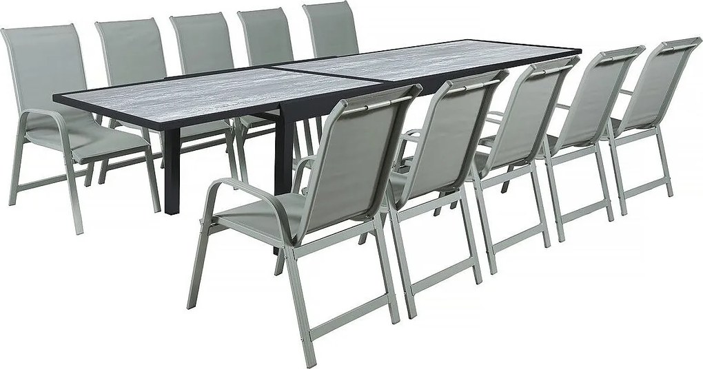 Zestaw mebli ogrodowych "Lagos" - 200/320 x 105 x 76 cm -Taupe- Miejsca siedzące 10