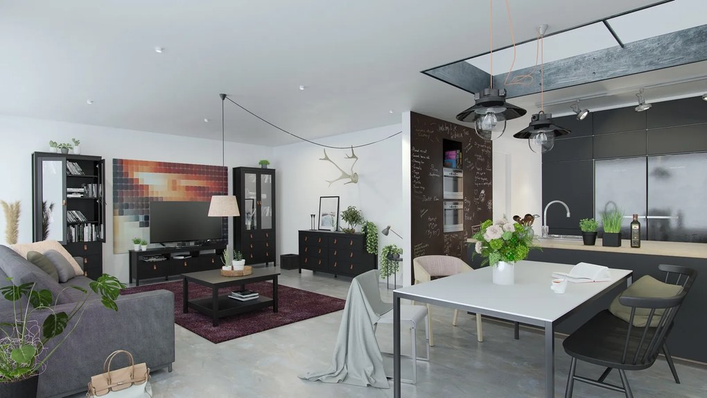 Szafka RTV z szufladami w kolorze czarny mat Madrid