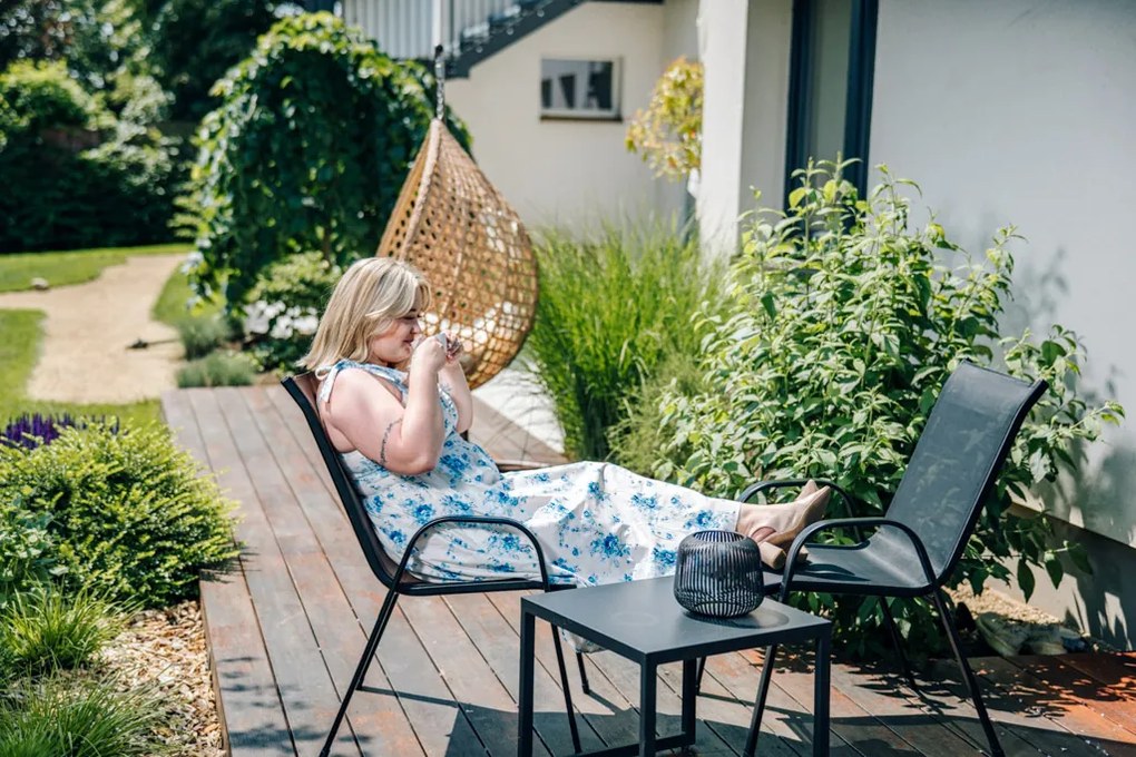 PROMOCJA Krzesła ogrodowe TAVERNO zestaw 2 szt. szare/czarne II. jakość