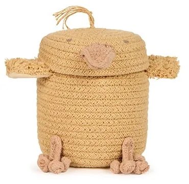 Żółty tekstylny dziecięcy kosz na zabawki ø 13x15 cm Mini Charlie the Chicken – Lorena Canals