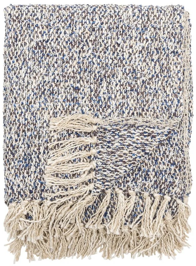 Szaroniebieski koc z mieszanki lnu 130x160 cm Ocean – Bloomingville