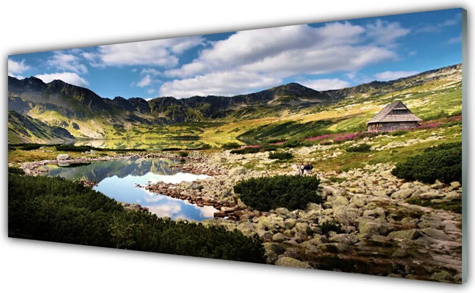 Panel Szklany do Kuchni Błękitne Jezioro u Stóp Gór