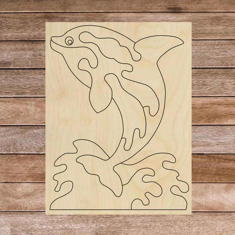 Drewniana pomoc sensoryczna Montessori - Delfin | SENTOP H015 Topola