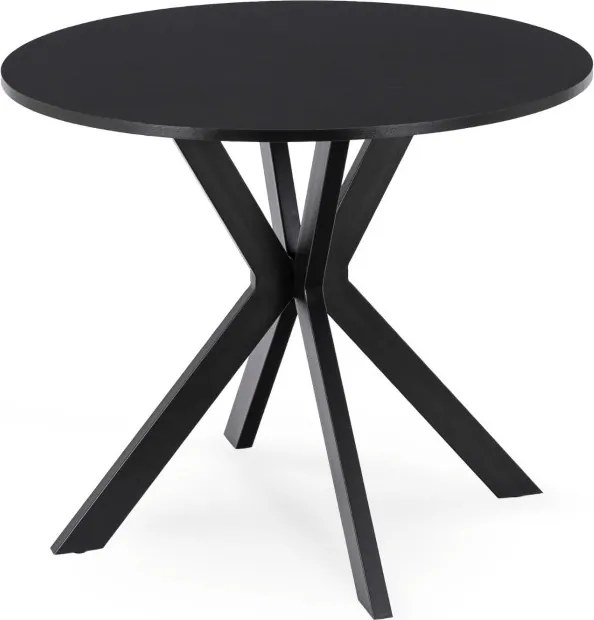 Stół Okrągły LAUREN 90 cm Czarny Loft Nowoczesny