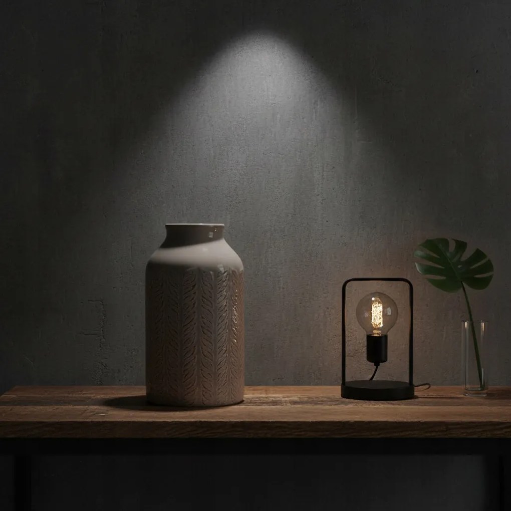 Osłonka Ceramiczna Szara 17 cm Nowoczesny Wazon zdobiony Elegancki wzór