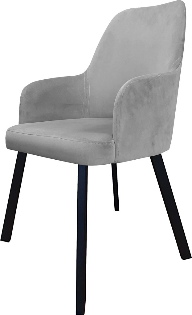 Krzesło WESTA tkanina Welur noga metalowa elegancki styl loftowy : Kolor nogi - Czarna profil, Kolor tkaniny - VELVET - MG17, Typ siedziska - Siedzisko stałe