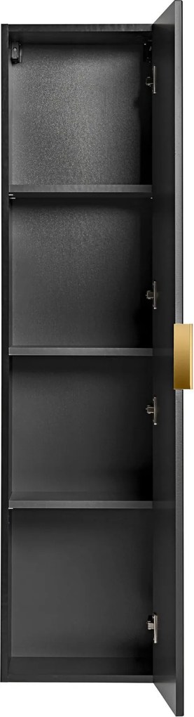 Szafka łazienkowa wisząca słupek czarny mat 35 x 25 x 140 cm ASTROS Black