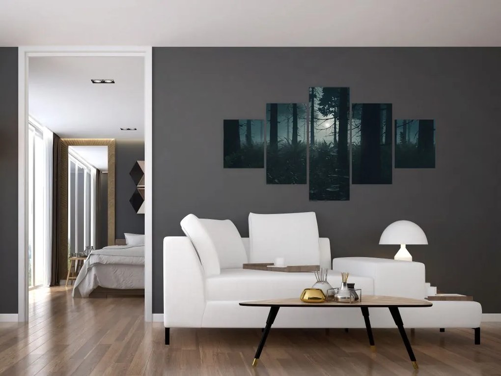 Obraz - Paproć w świetle księżyca (125x70 cm)