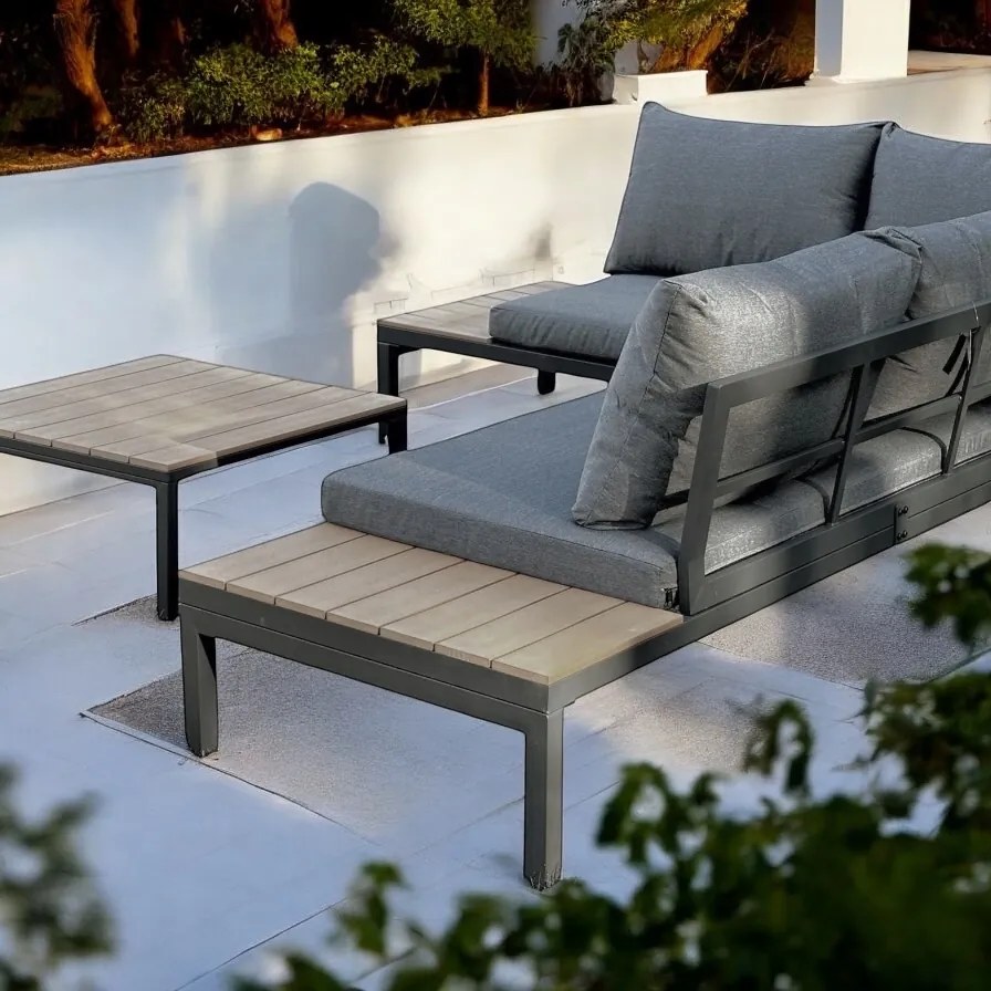 Zestaw mebli ogrodowych narożnik i stolik Tenerife 007, szary