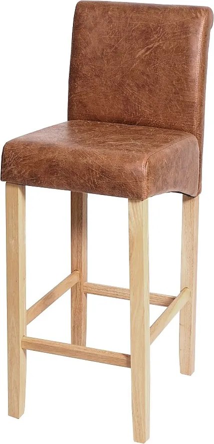 Stołek barowy MCW-C33,  imitacja zamszu, jasne nogi, tkanina/tekstylia