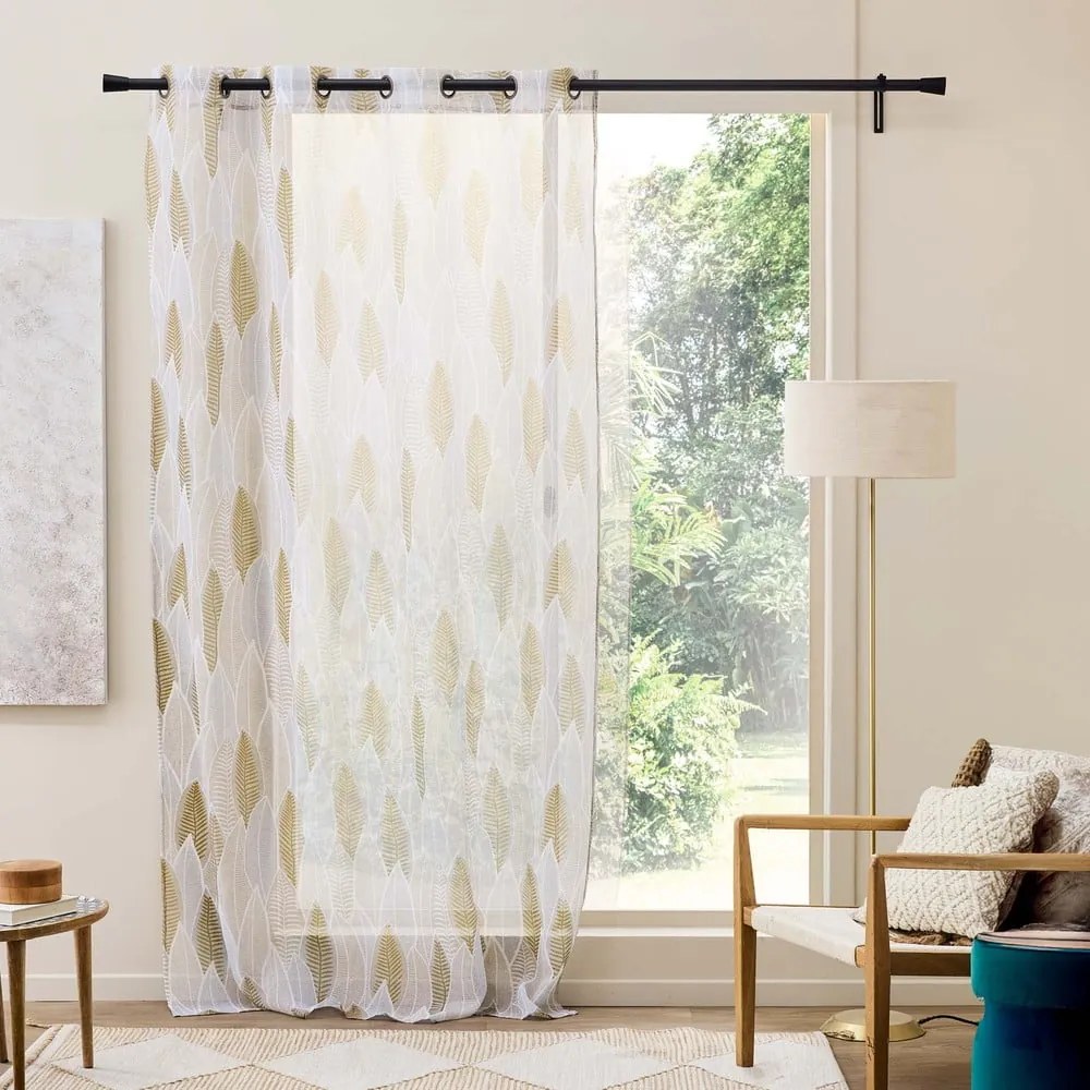 Beżowa firanka z woalu 140x280 cm Kim – douceur d'intérieur