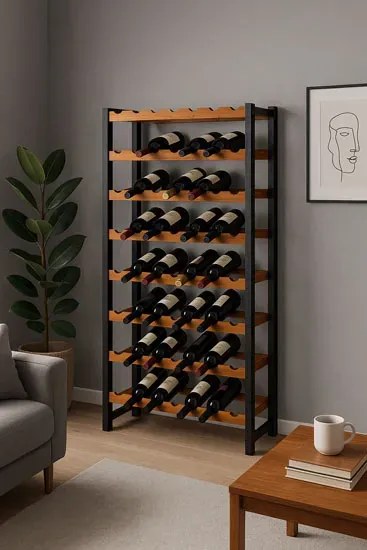 Brązowy regał drewniany na wino H5-G37