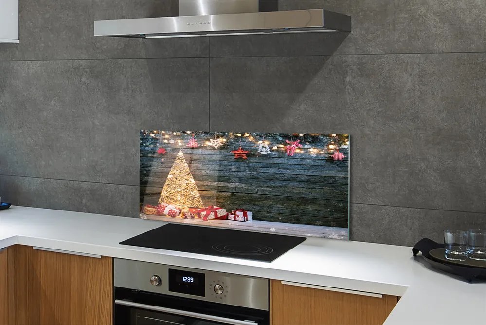 Szklany Panel Prezenty pod Świąteczną Choinką