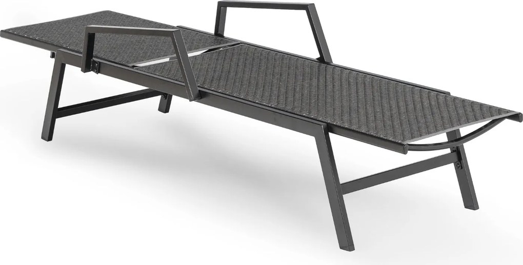 Leżak Ogrodowy ROULE Technorattan Czarny