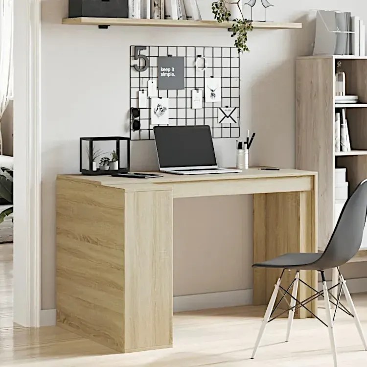 Biurko z ukrytym regałem w kolorze dąb sonoma N3-F90