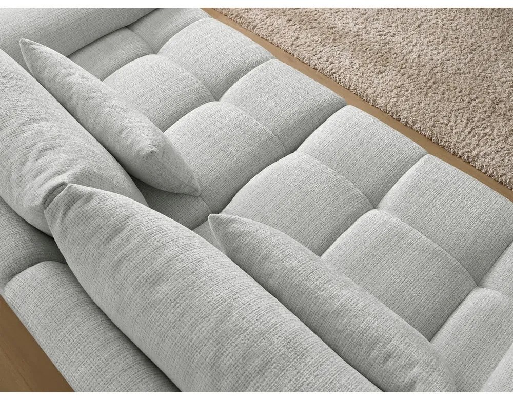 Jasnoszara sofa z tkaniny szenilowej 264 cm Ivane – Bobochic Paris