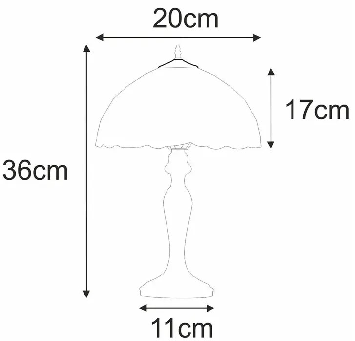 Klasyczna lampka stołowa witrażowa - S950-Lisano