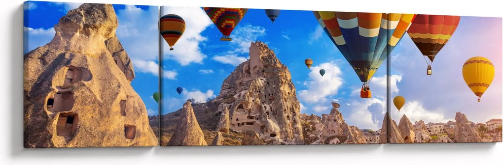 Obraz - Balony na ogrzane powietrze, Kapadocja, Turcja. (170x50 cm)